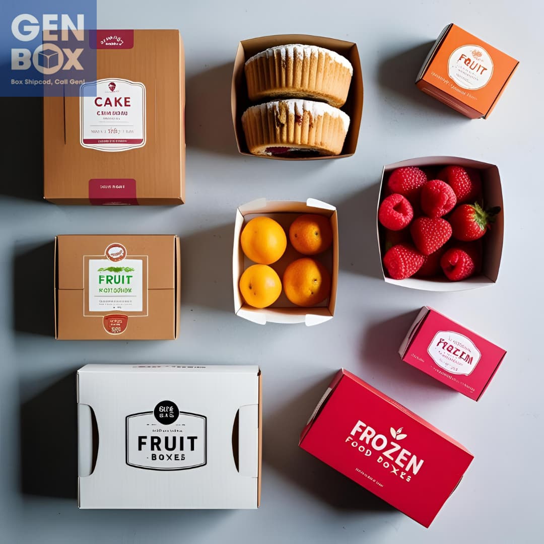 Hộp carton thực phẩm in logo và thông tin thương hiệu, tăng tính nhận diện.